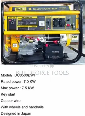 Daichi 7.5kw Dc8500ewh Gasoline Generator Japan Made!