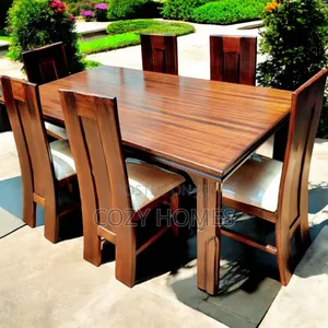 Dining Table an All Wooden, Clean Lined Dining Table