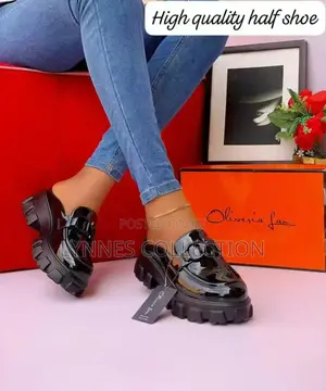 Half Brouges Wet Look Ladies ,Half Brougue Sizes 37-42