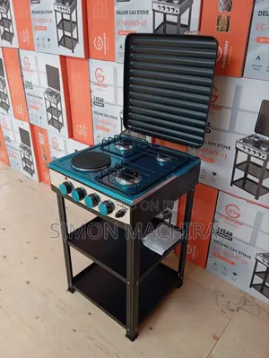 Eurochef 3 Gas +1 Electric Standing Cooker With Shelves