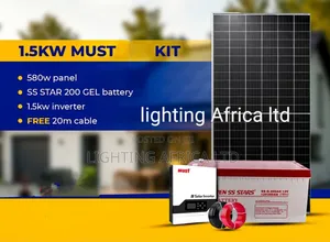 Home Solar Package 1.5kva Kit - (2)580w Solar - 200ah Gel Battery