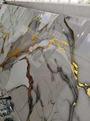 PVC Marble Sheets With Golden Accent 4ftx8ft