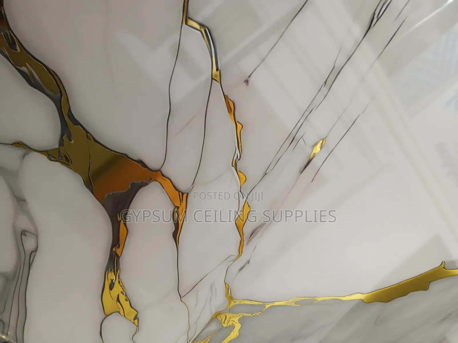 PVC Marble Sheets With Golden Accent 4ftx8ft