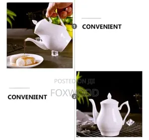 Ceramic Fancy White Kettle 700ml