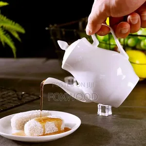 Ceramic Fancy White Kettle 700ml