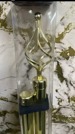 Gold 2m Double Rod for Both Curtain and Sheer Available