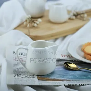 2 PCS Mini White Ceramic Milk Jug
