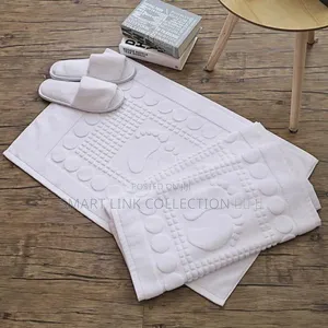 Cotton Floor Bathroom Mat White