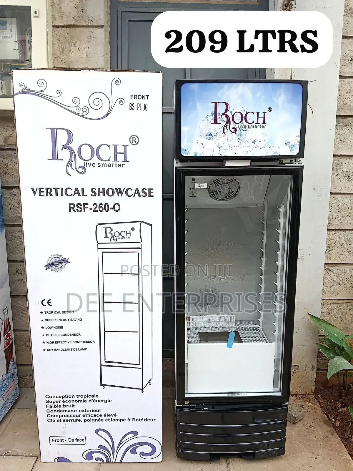 209 Litres Roch Vertical Showcase Model RSF-260-O Refrigerator