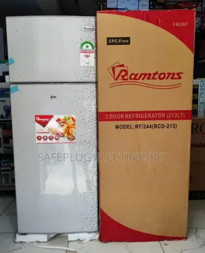 Ramtons Double Door Fridge 213litres, Rf244 (Cfc Free)