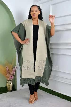 Green Warm  Poncho .