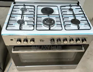 BJS Silver 60x90 5+1 Hot Plate Gas Cooker, Wok Burner, W/ Turbo Fan