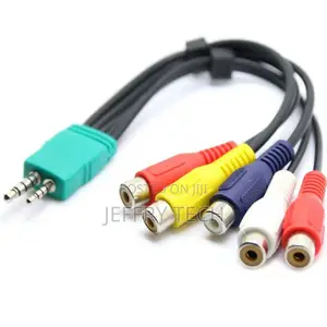 3.5mm + 2.5mm 5rca Audio Video Av Component Adapter Cable Re