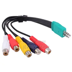 0.3m 3.5mm Male 2.5mm Male to 5rca Female Plug Audio Video