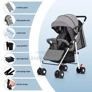 2-in-1 Foldable Baby Stroller Bassinet Pram – Durable