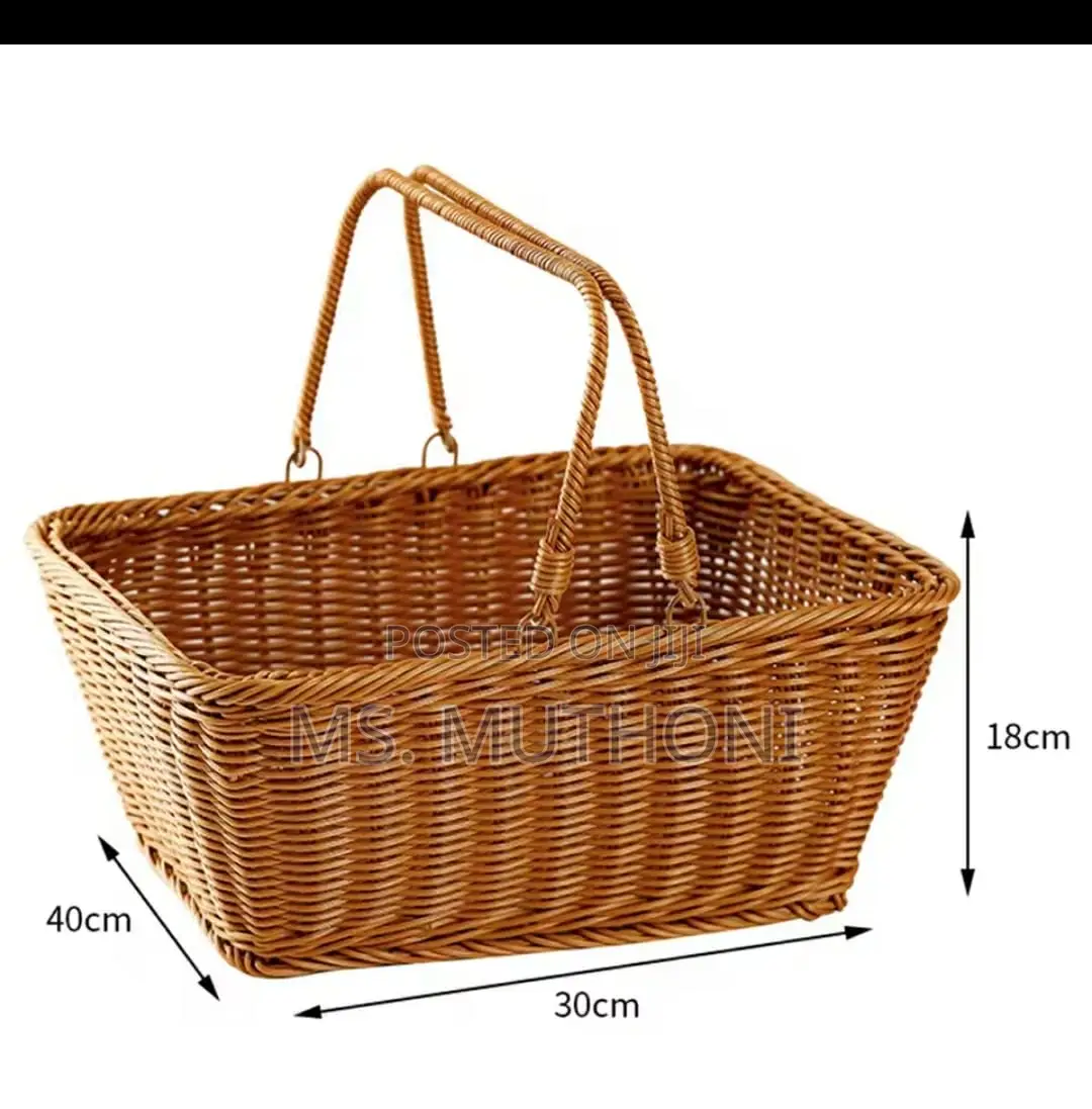 Multi~Purpose Rattan Wicker Picnic / Pantry Basket