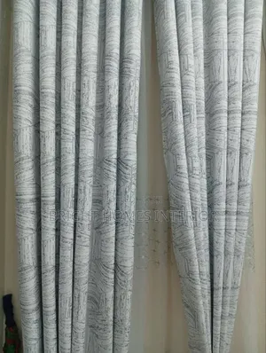 Light Grey Pattern Designer Curtain Available