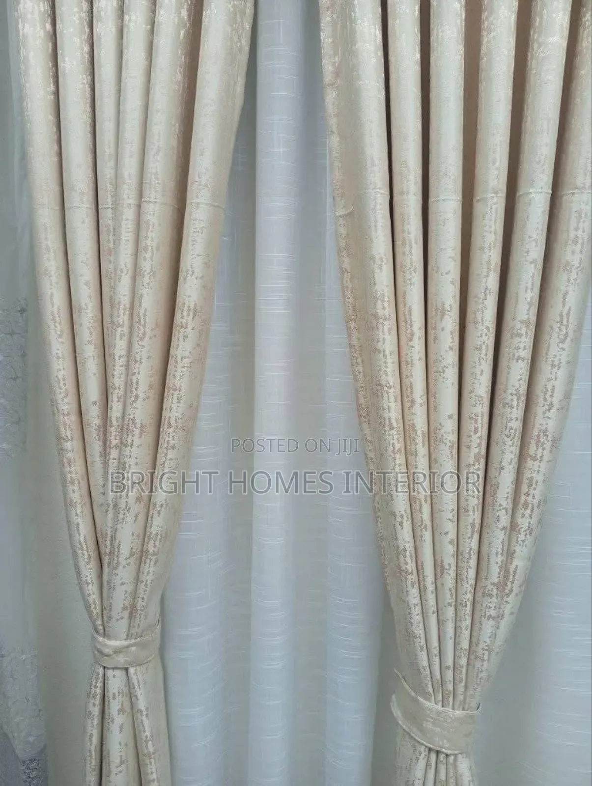 Cream Yellow Heavy Designer Curtain