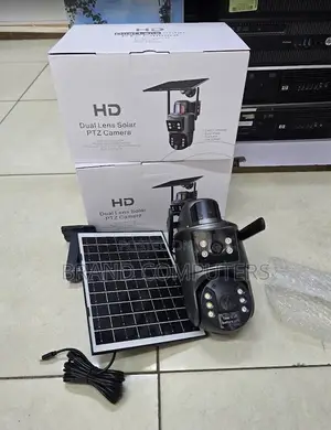 Dual Lens Wifi Wireless Outdoor Solar CCTV Camera Color Night Vision
