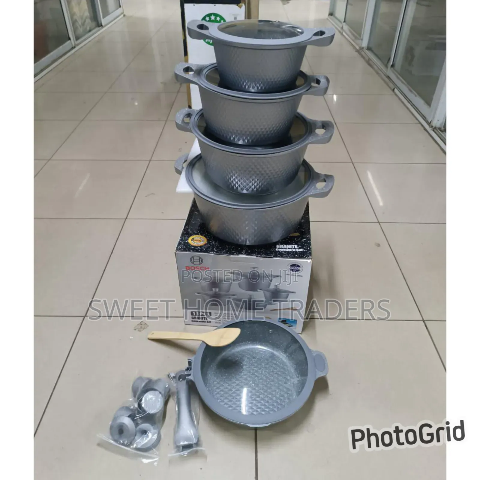 *_Bosch 11pc Cookware With Silicone Lid (Grey)