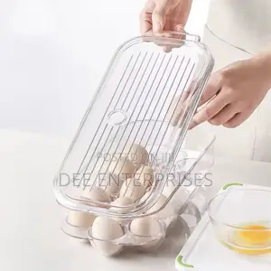 16 Grid Egg Holder With Handle Lid