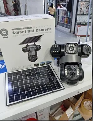 V380 3-Lens 3-Screens Wifi Solar Camera PTZ Battery Two-Way