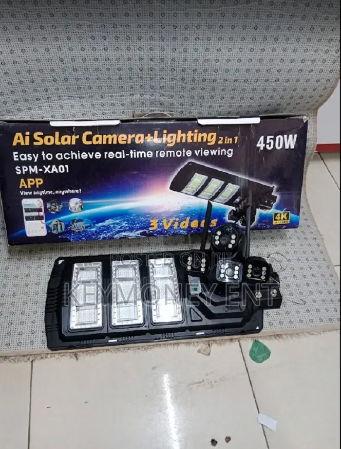 4g Dual Lens Solar Powered Floodlight 450w PTZ Camera