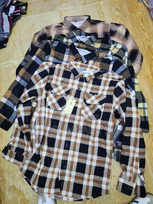 Quality Cotton Long-Sleeved Collar Checked Unisex Casual Flannel Shirt