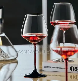6pcs Elegant Burgundy Crystal Wine Glasses