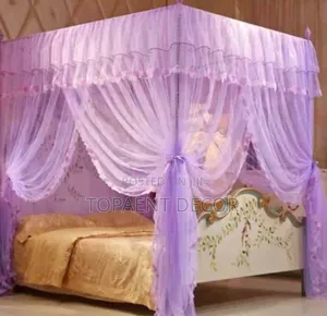 Purple 6 by 6 4 Stand Tiny Net Big Protection Mosquito Net