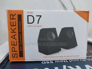 D7 Mini Multimedia Wired Speaker for Computer Usb 2.0 Black