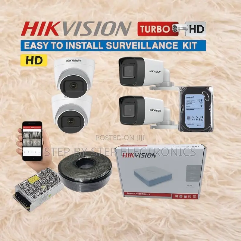 Ip66 Weatherproof 4 Hikvision 1080p 2mp CCTV Cameras Complete System