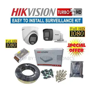 Two Hikvision 1080p Full Hd 2mp CCTV Cameras Complete Installation Kit