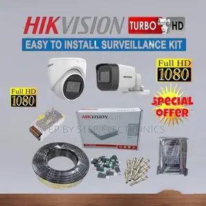 Remote Access Hikvision 2 Cameras 1080p Full Hd CCTV Security Full Kit
