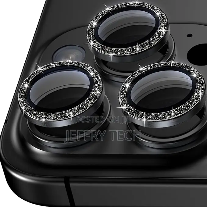 Cojoc iPhone 16 Pro Max Camera Lens Protector - Glitter Black
