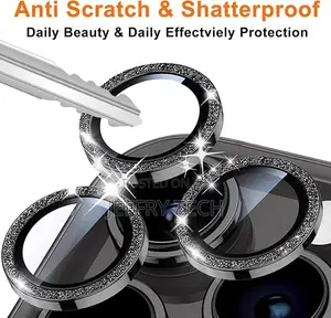 Cojoc iPhone 16 Pro Max Camera Lens Protector - Glitter Black