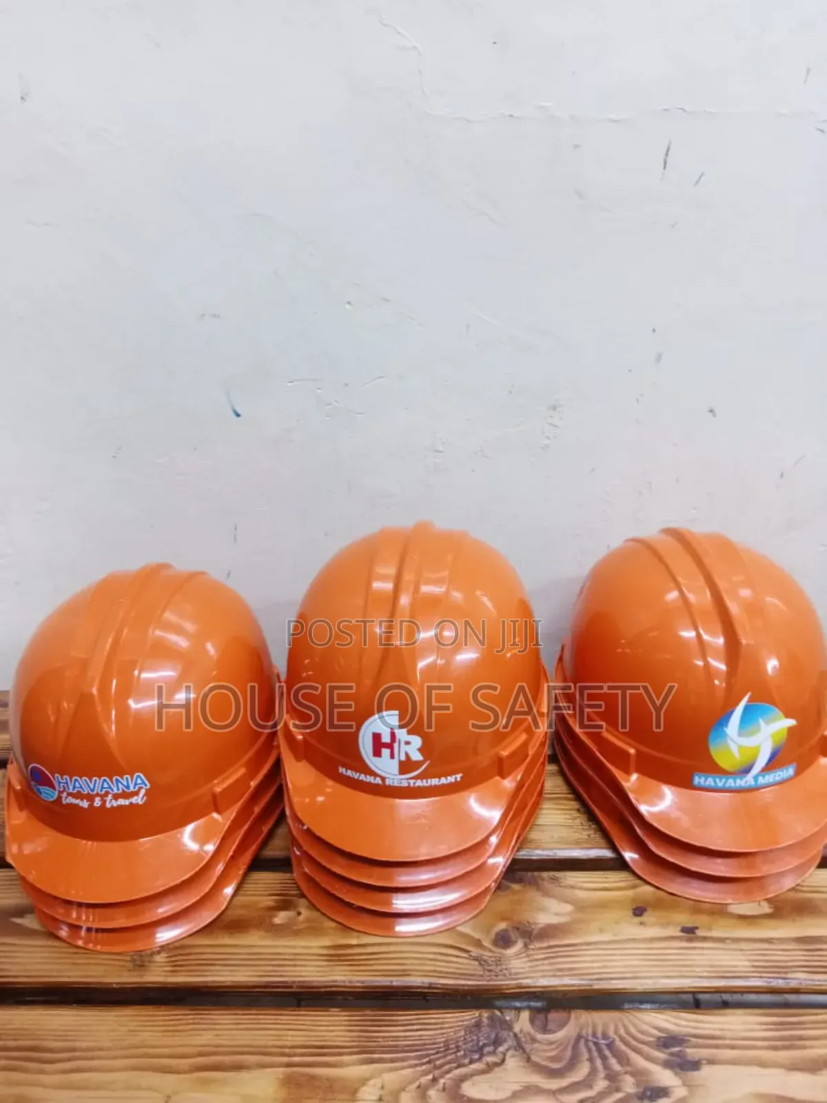 Blue Construction Helmets