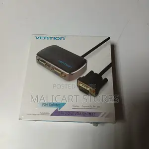 Vention 1 in 2 Out Vga Splitter Black Aluminium Alloy Type
