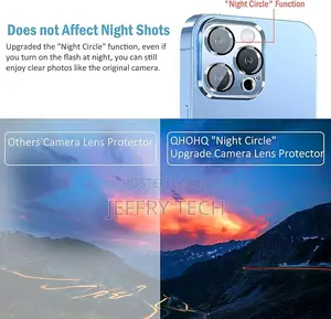 Qhohq Tempered Glass Camera Lens Protector for iPhone 13 Pro