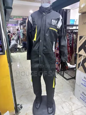 Black Overall With Yellow Piping
