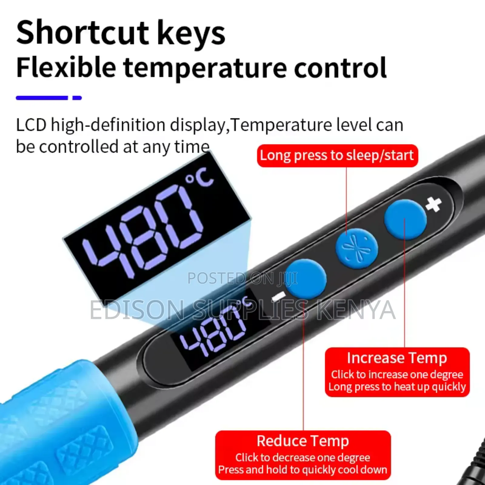 Digital Soldering Iron 80w/120w Adjustable Temp Lcd Display Solder Gun