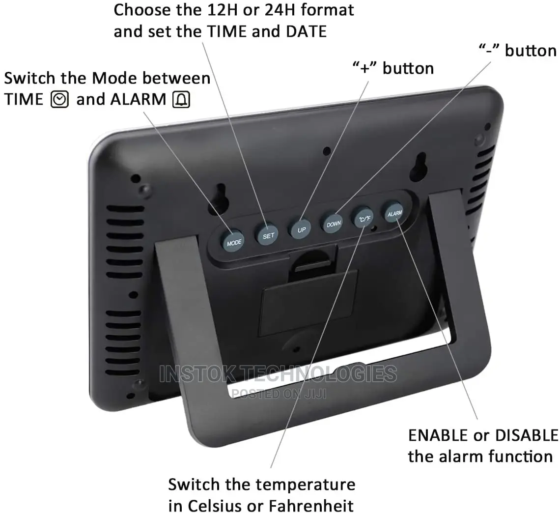 Digital LED Wall Clock With Alarm,Date,Temperature