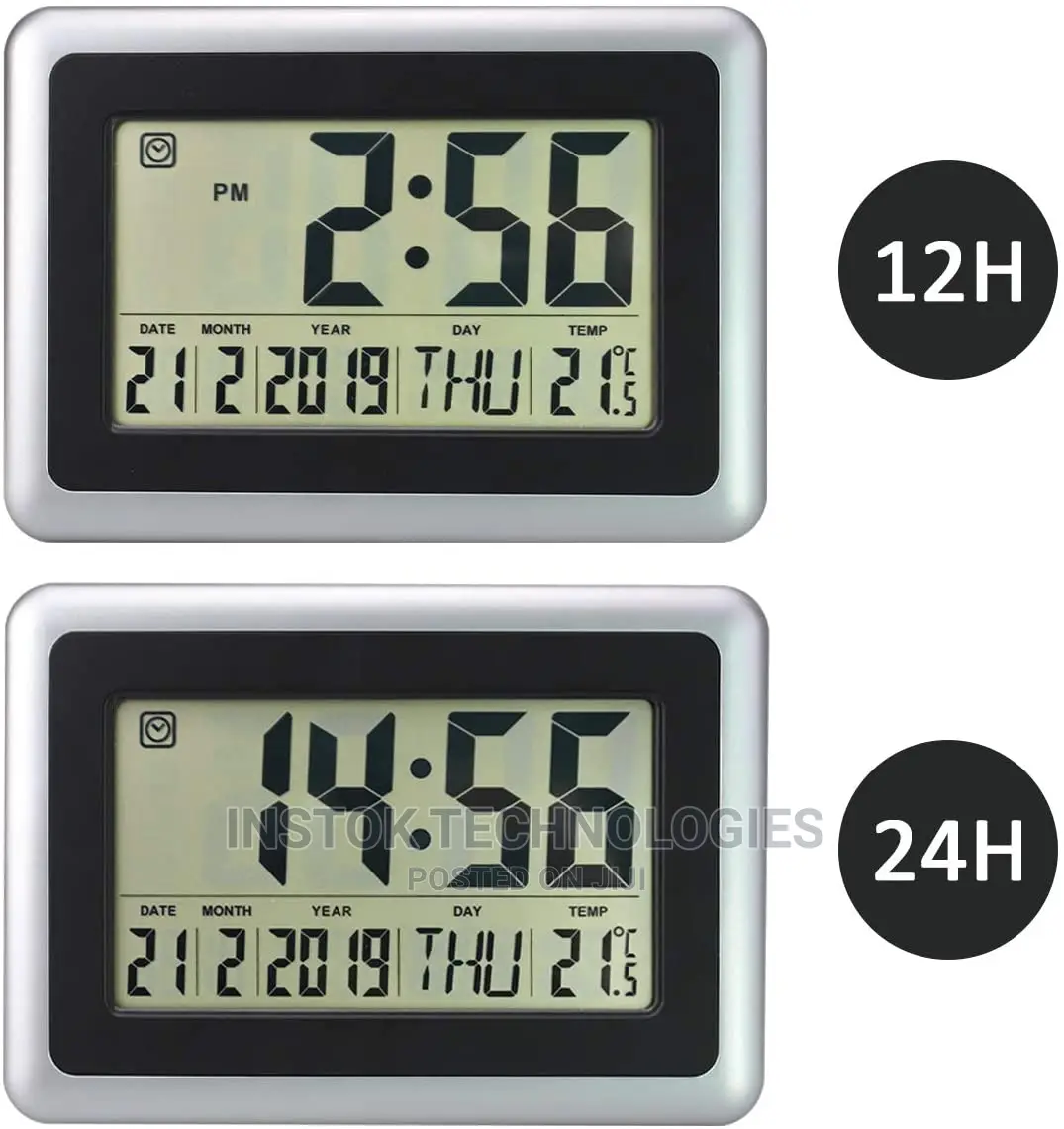 Digital LED Wall Clock With Alarm,Date,Temperature