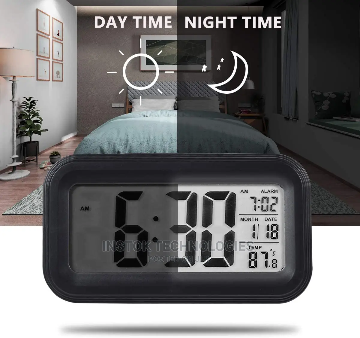 LED Digital Backlit Alarm Clock Withthermometre and Calender