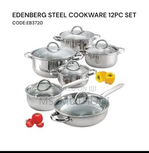 12 Pieces Eb3720 Edenberg Stainless Steel Cookware