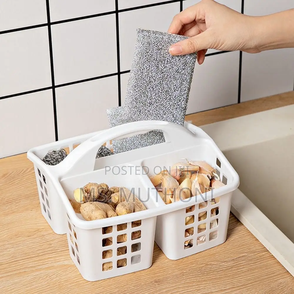 3 Compartments Plastic Shower Caddy Basket