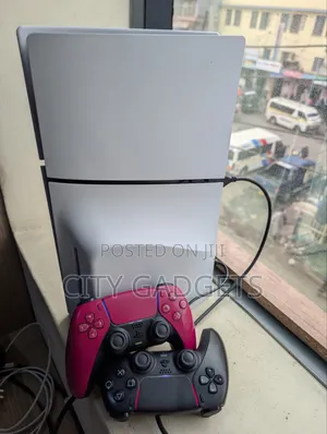 Playstation 5 Slim Disc Version Used With Two Controllers
