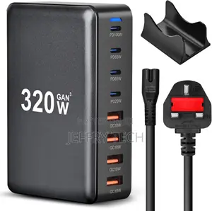 320w Usb C Charger Charging Station, 4 Ports Gan Fast Chargi
