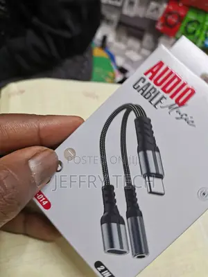 2 in 1 Usb C to 3.5mm Audio Adapter Type C Headphone Jack Ad