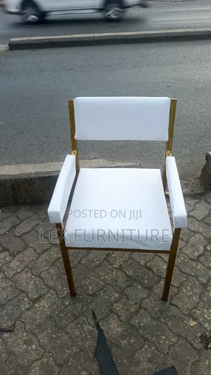 Gold and White Caterina Office Chair